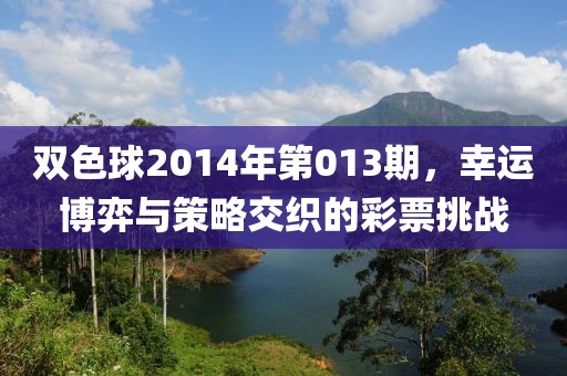 双色球2014年第013期，幸运博弈与策略交织的彩票挑战